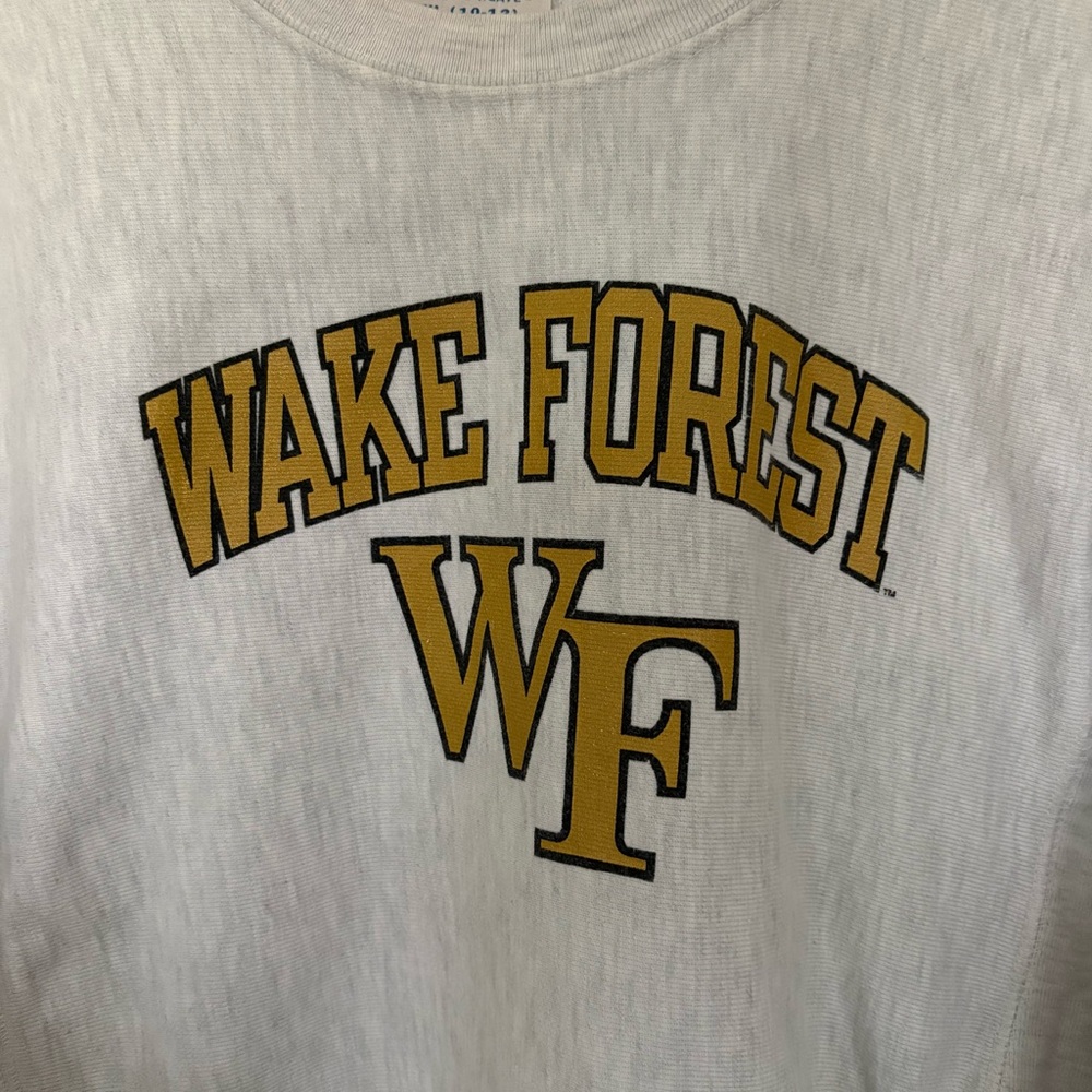 🔴 Champion Youth Large Reverse Weave Wake Forest University Sweatshirt Grey - Picture 2 of 4